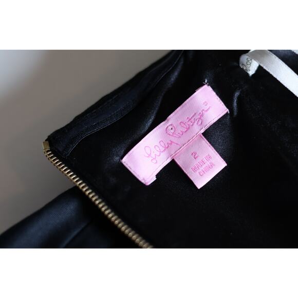 Lilly Pulitzer Mae Strapless Sateen Cocktail Dress with Peplum Women's Sz 2 - Picture 7 of 10